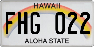 HI license plate FHG022