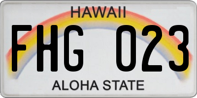 HI license plate FHG023