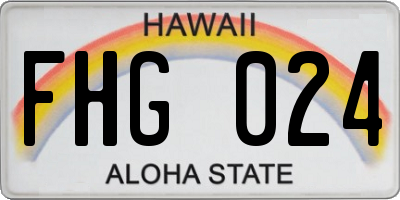 HI license plate FHG024