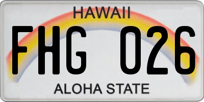HI license plate FHG026