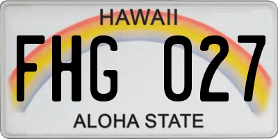 HI license plate FHG027