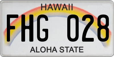 HI license plate FHG028