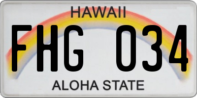 HI license plate FHG034