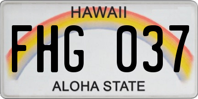 HI license plate FHG037