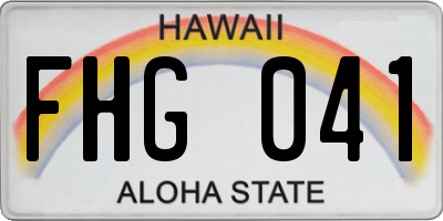 HI license plate FHG041
