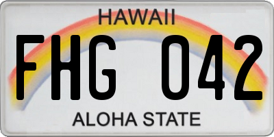 HI license plate FHG042