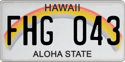 HI license plate FHG043