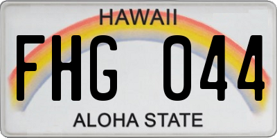 HI license plate FHG044