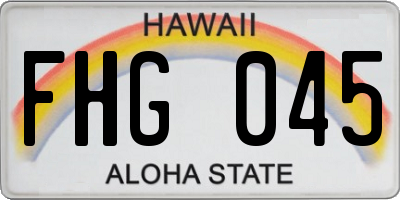 HI license plate FHG045