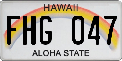 HI license plate FHG047