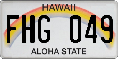 HI license plate FHG049