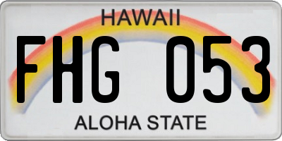 HI license plate FHG053