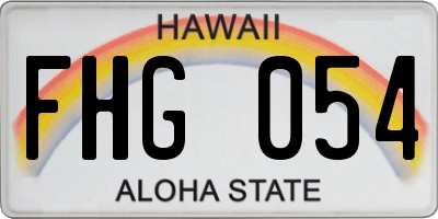 HI license plate FHG054