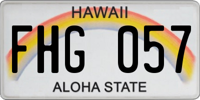 HI license plate FHG057