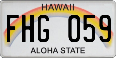 HI license plate FHG059