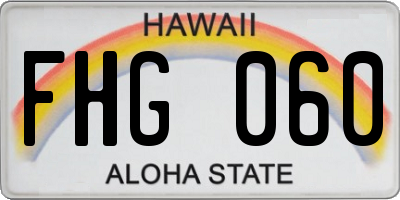 HI license plate FHG060