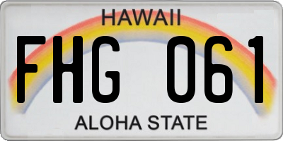 HI license plate FHG061