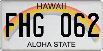 HI license plate FHG062