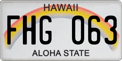 HI license plate FHG063