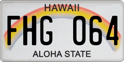 HI license plate FHG064