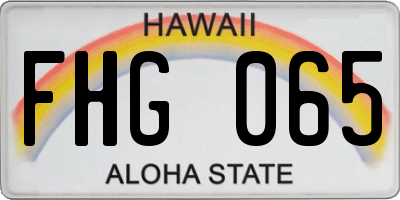 HI license plate FHG065
