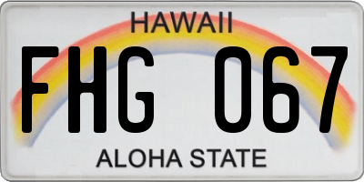 HI license plate FHG067