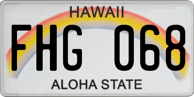 HI license plate FHG068
