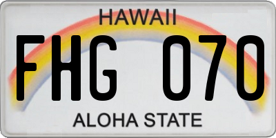 HI license plate FHG070