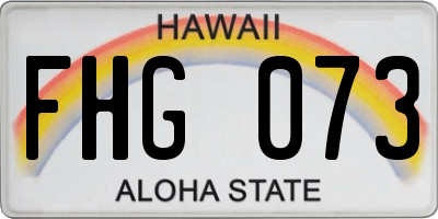 HI license plate FHG073