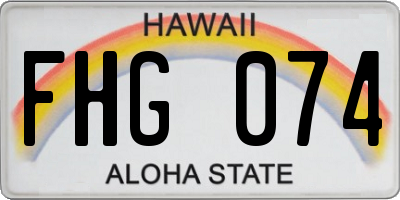 HI license plate FHG074