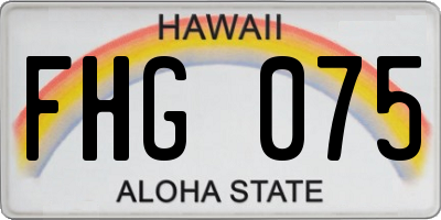 HI license plate FHG075