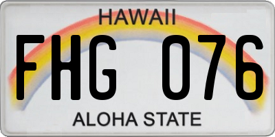 HI license plate FHG076