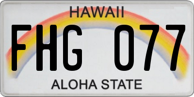 HI license plate FHG077