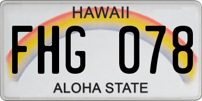 HI license plate FHG078