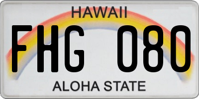 HI license plate FHG080