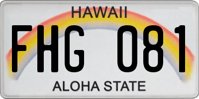 HI license plate FHG081