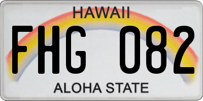 HI license plate FHG082