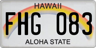 HI license plate FHG083