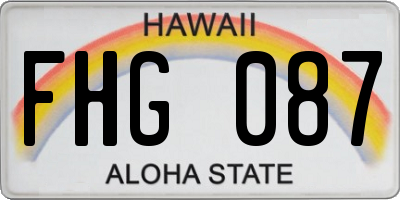 HI license plate FHG087