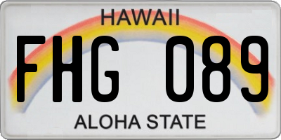 HI license plate FHG089