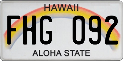 HI license plate FHG092