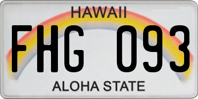 HI license plate FHG093