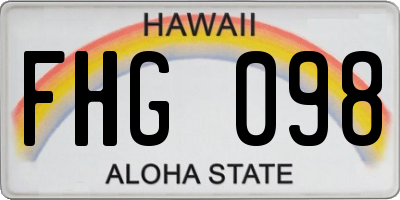 HI license plate FHG098