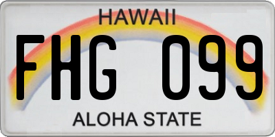 HI license plate FHG099
