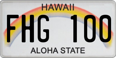 HI license plate FHG100