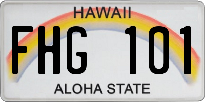 HI license plate FHG101
