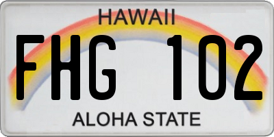 HI license plate FHG102