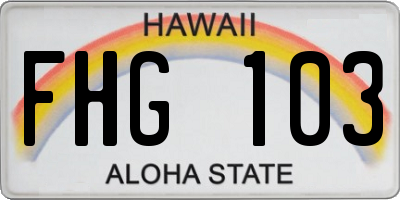 HI license plate FHG103