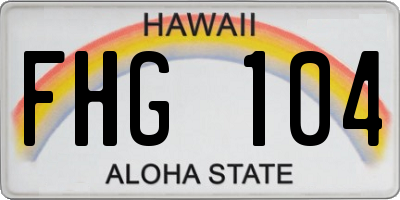 HI license plate FHG104