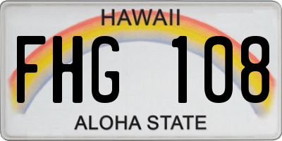HI license plate FHG108